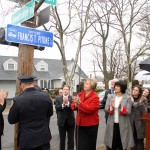Permalink to Street dedicated to NYPD Officer Francis T. Pitone The unveiling of a street sign dedicated to Officer Francis T. Pitone, an NYPD officer and September 11 first responder who died last August, was met with applause.