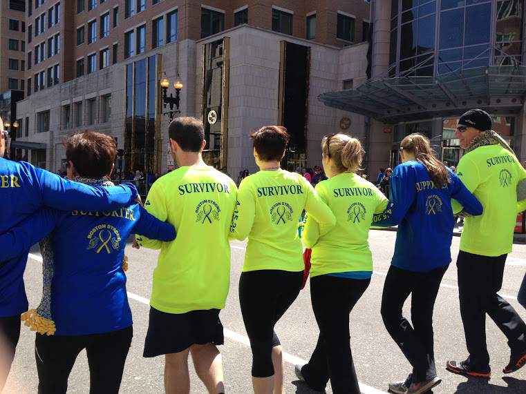 The members of " 415 Strong" are running the Boston marathon on Monday, two years after the terrorist attack that changed all of their lives Courtesy of Elizabeth Bermingham
