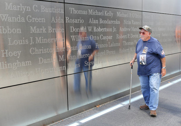 Bruce Kane, 76, of Englewood, visits Empty Sky: New Jersey September 11th Memorial in Liberty State Park on September 8, 2013. His son Howard Kane was killed during the attacks on the World Trade Center. Michael Dempsey/The Jersey Journal