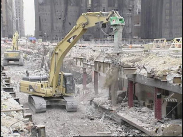 In this photo from 2002, crews were working around the clock to demolish and rebuild the Cortlandt Street subway station, but the work soon stopped. Now, it looks as through the station will reopen in 2018. (Associated Press)