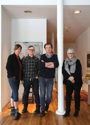 From left, Lucy Sexton, the new associate artistic director for a performing arts center; David Langford,general manger; David Lan, temporary artistic director; and Maggie Boepple, president. Hiroko Masuike, The New York Times