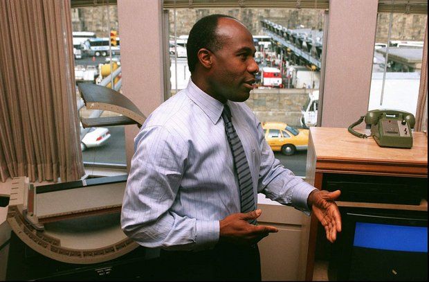 In this 1997 file photo, Ernesto Butcher is in his Port Authority office overseeing the toll lanes of the Lincoln Tunnel. (Star-Ledger file photo)