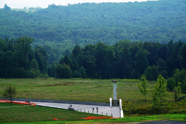 A view from the visitor center of the site where Flight 93 was forced down by passengers and crew members. Nicole Bengiveno The New York Times
