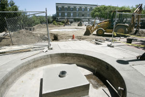 Napa, CA - Work is progressing on Napa's 9/11 Memorial Garden in downtown Napa. J.L. Sousa/Register