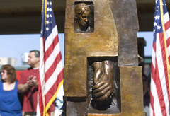 A view of the detail on the Oak Lawn Rotary Club's 9/11 First Responder Memorial at the Oak Lawn Metra Station Sunday, Sept. 11, 2011, at 9525 S. Tulley in Oak Lawn. Matthew Grotto~Sun-Times Media