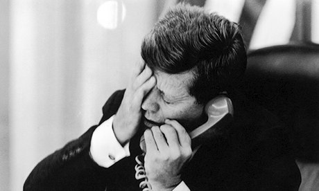 President Kennedy hears of the assassination of Patrice Lumumba, February 1961. © Estate of Jacques Lowe, 1961