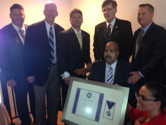 Deputy Marshal Zacharias Toro receives award one week before his death Photo: Submitted