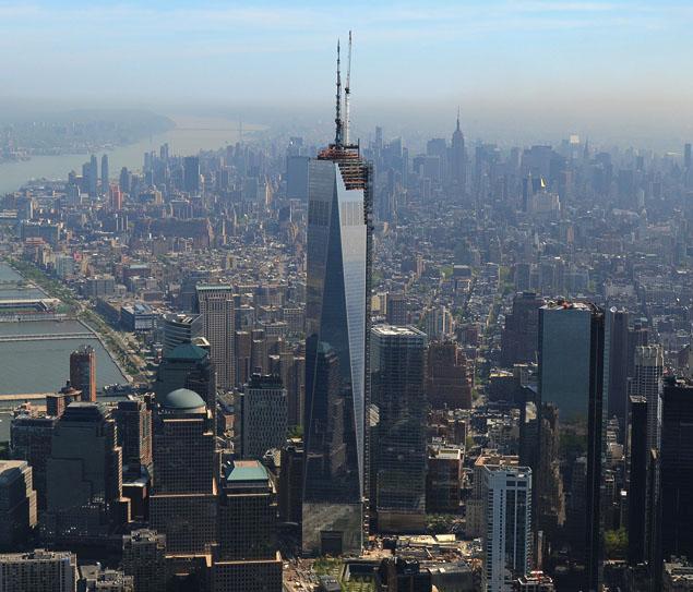 Tall tales? The still-unfinished 1 World Trade Center in lower Manhattan has a 408-foot needle on its roof, which the Council on Tall Buildings an Urban Habitat considers 'vanity height.' Mark Bonifacio/New York Daily News