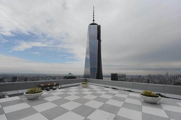 From the 57th floor terrace, 1 World Trade Center looms large. Enid Alvarez/New York Daily News