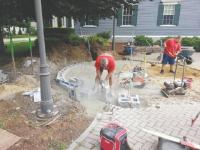 The Westford Public Safety Courtyard is being readied for a 9-11 Memorial, which will honor the 92 Massachusetts residents killed in the terrorist attacks 