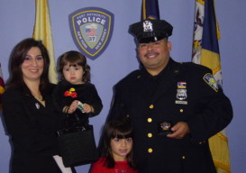 Will Jimeno and family upon his promotion to detective in 2003. Courtesy of Will Jimeno