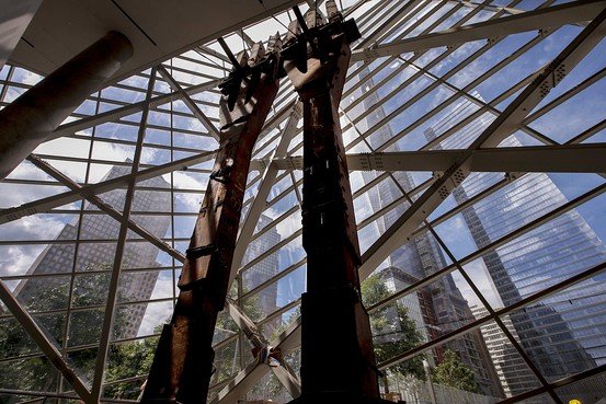  The World Trade Center Cross and a large portion of trident shell are on display inside the new National September 11 Memorial Museum. Kevin Hagen for The Wall Street Journal