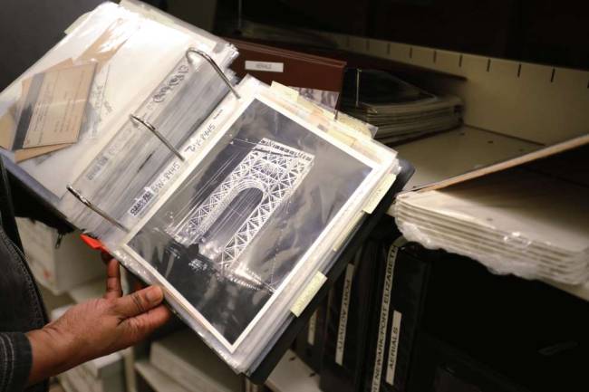 Only a small amount of the Port Authority's archival material survived the 2001 terrorist attacks on the World Trade Center. Photo by Carmine Galasso