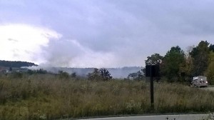 A fire began about 3 p.m. and grew to include both the Flight 93 park office and park headquarters, according to a Somerset County emergency dispatcher. (AP/National Park Foundation)