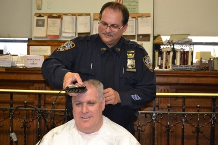 Cops shave their heads for Sgt. Paul Ferrara, who has stage 4 lung cancer from his recovery work at the World Trade Center