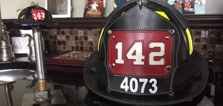 Michael O'Connell, retired FDNY firefighter who had his helmet stolen, received two replica helmets from good Samaritans. (Credit: Facebook.com/findthisFDNYhelmet)