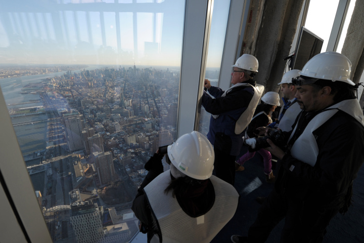 Officials from the Durst Organization give a preview of the 1 World Observatory site on April 12, 2013.Photo: Getty Images