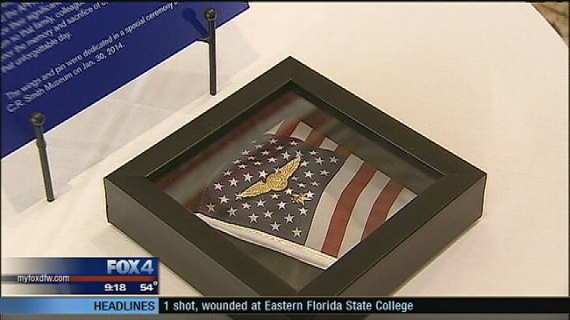 Pins from crew of Flight 77 on display at C.R. Smith Museum