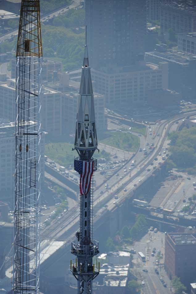 The 408-foot spire makes One World Trade Center the tallest building in the U.S. Mark Bonifacio, New York Daily News 